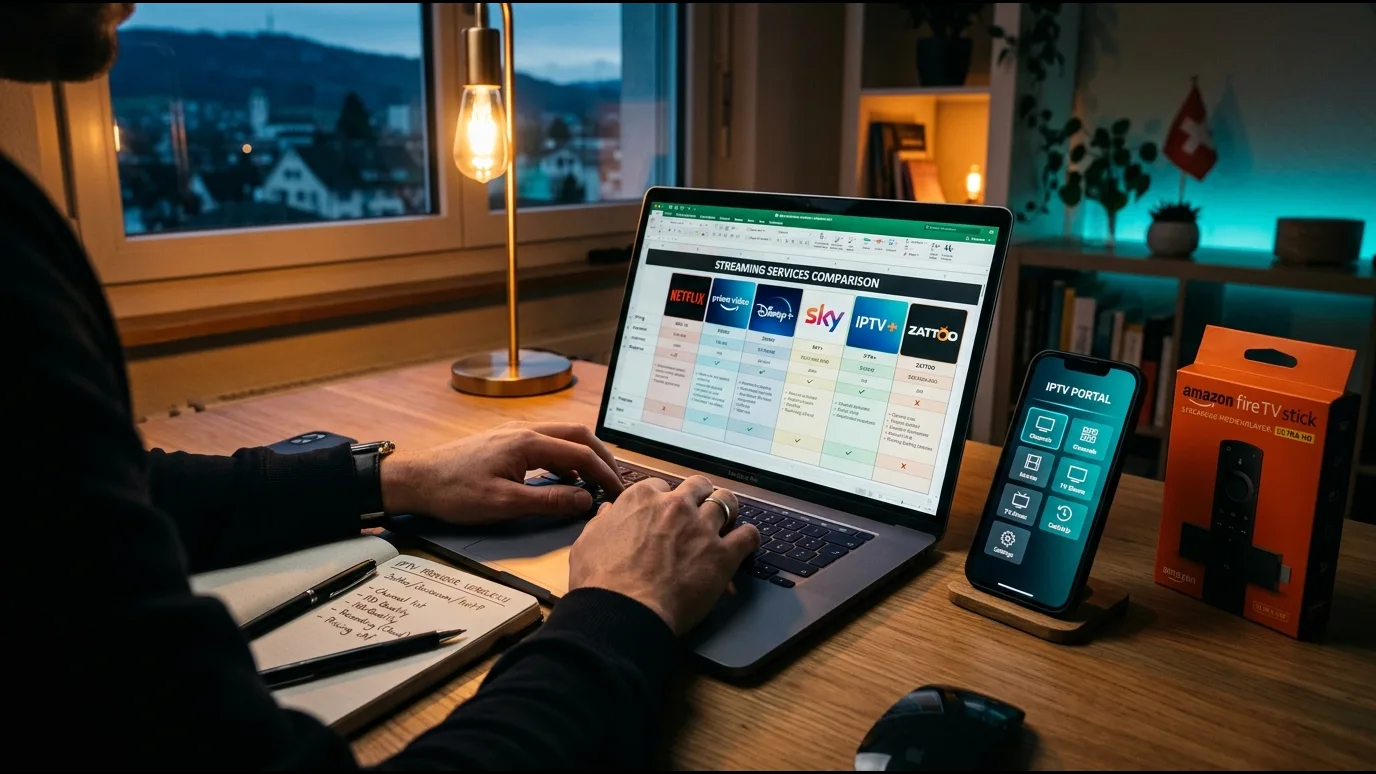 critères techniques d’un boîtier IPTV affichés près de ports HDMI et USB