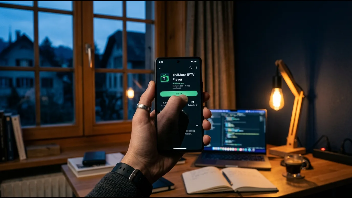Écran d’ordinateur affichant une alerte de sécurité liée à une fausse application IPTV
