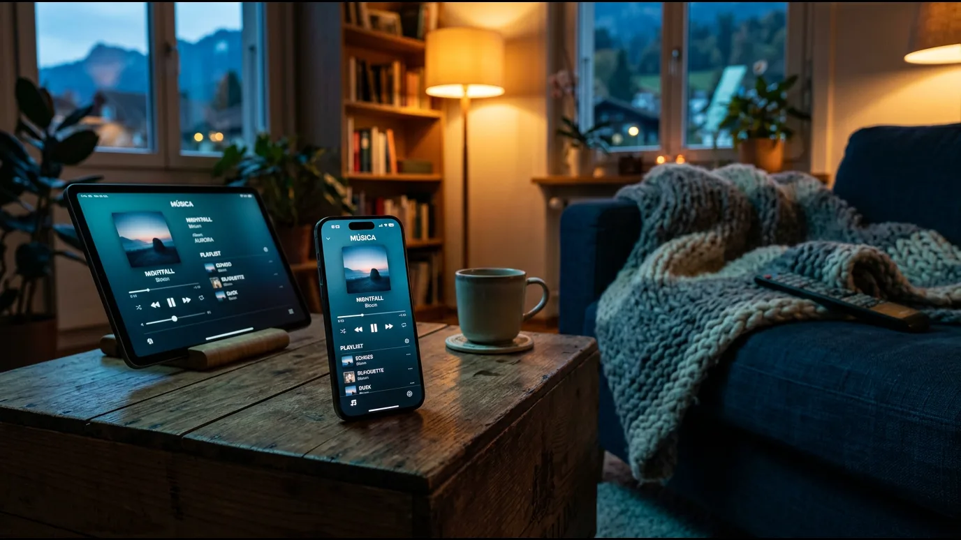 Famille française regardant une chaîne sportive sur Smart TV Android dans un salon moderne