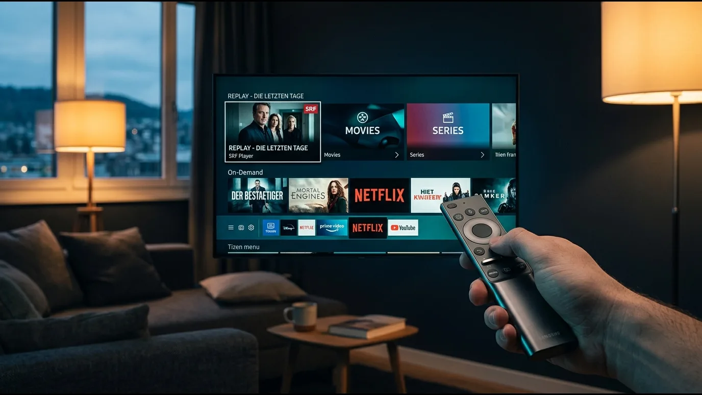 Écran Samsung Tizen affichant le menu Apps avant installation IPTV