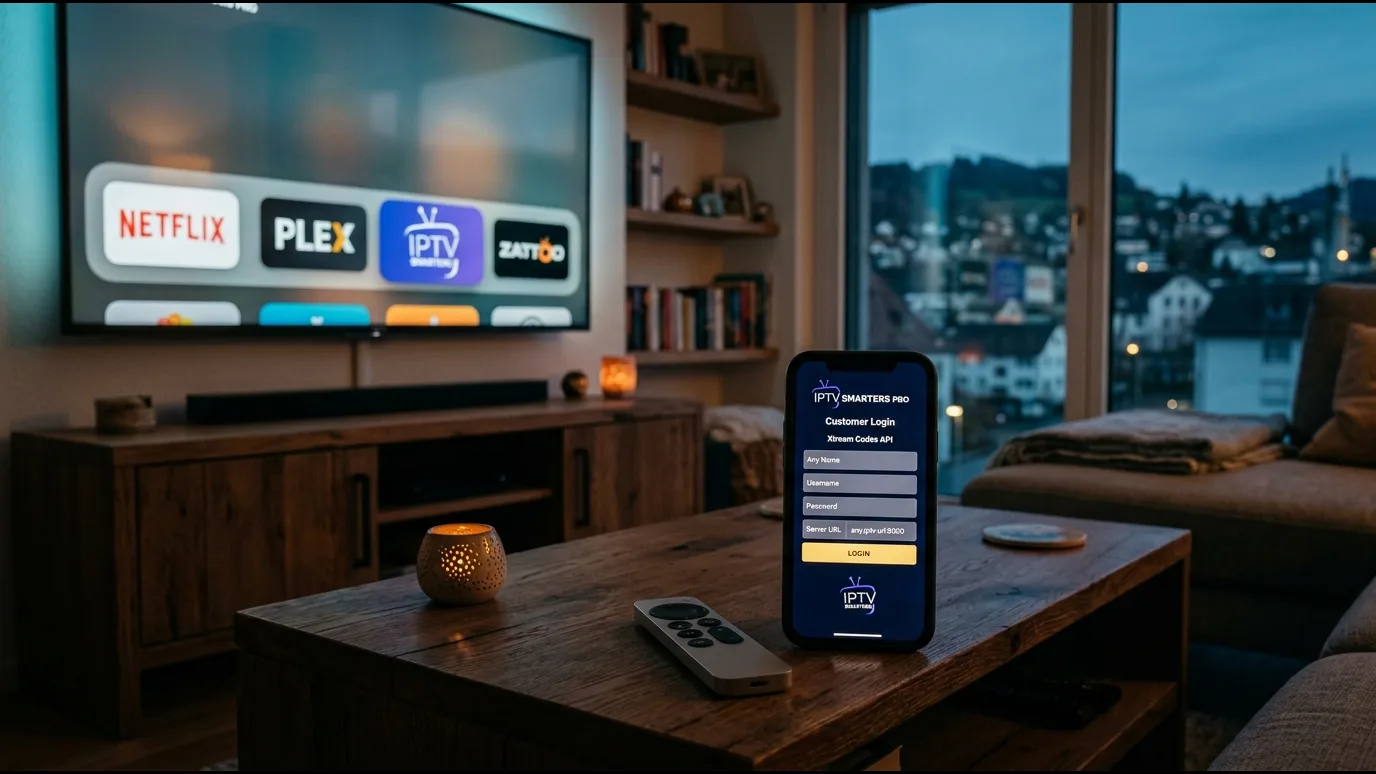 Écran de connexion Xtream Codes dans IPTV Smarters Pro sur téléviseur