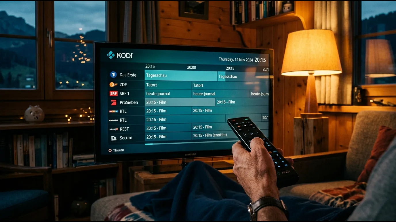 Écran partagé montrant direct, replay et VOD dans une appli IPTV