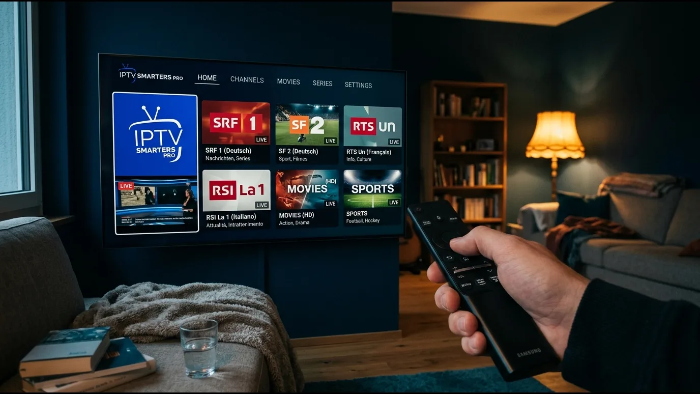 Fichier playlist M3U ouvert dans une application IPTV sur box Android