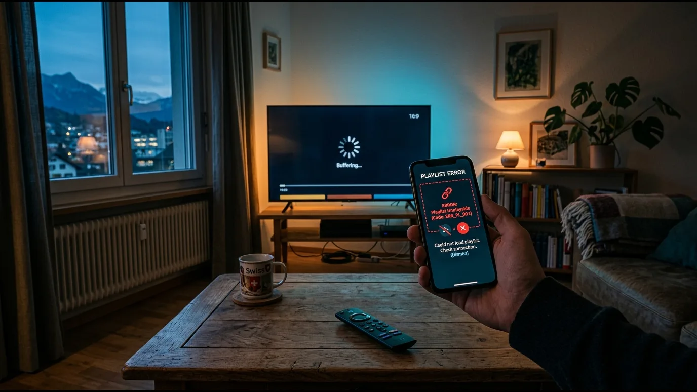 Personne comparant des applications IPTV sur smartphone et Firestick